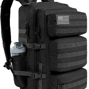 50L Military Tactical Backpack Large Day Backpack for Men Molle Army 3 Days Assault Pack Bug Out Bag Water Resistant and Heavy Duty Hiking Treeking Rucksack - Black